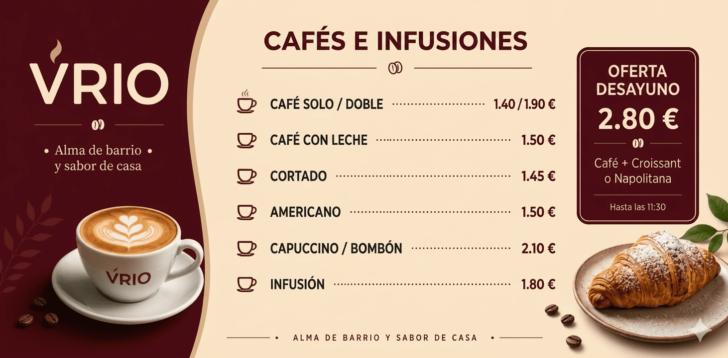 Foto de un menu
